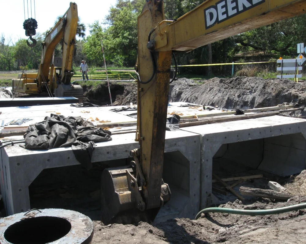 large stormwater equipment with box culverts