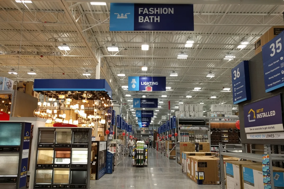 Lowes store interior aisles