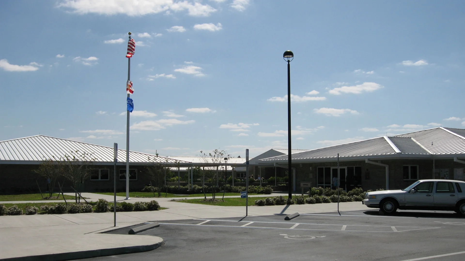building exterior and parking lot