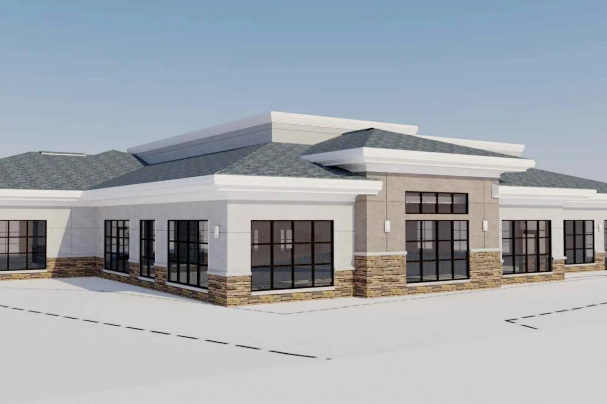 building exterior front left corner model