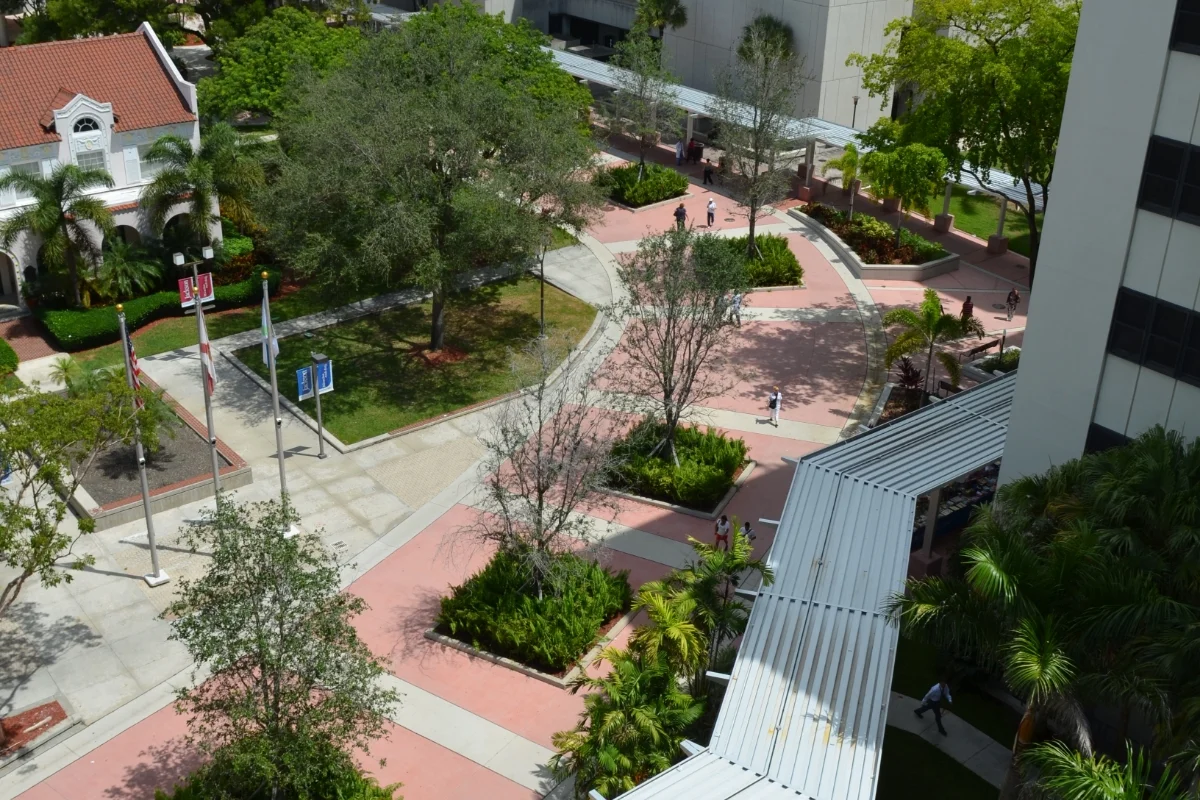 aerial view of courtyard