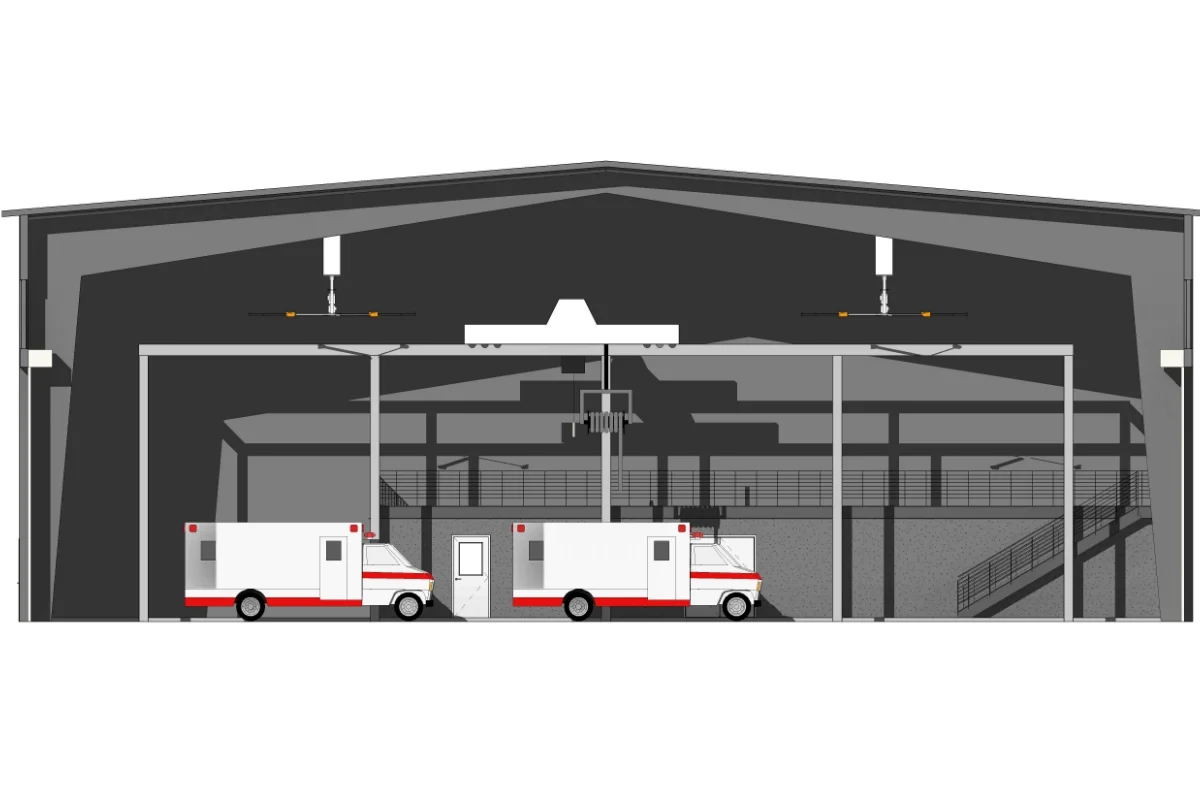 technical drawing of ambulance bay