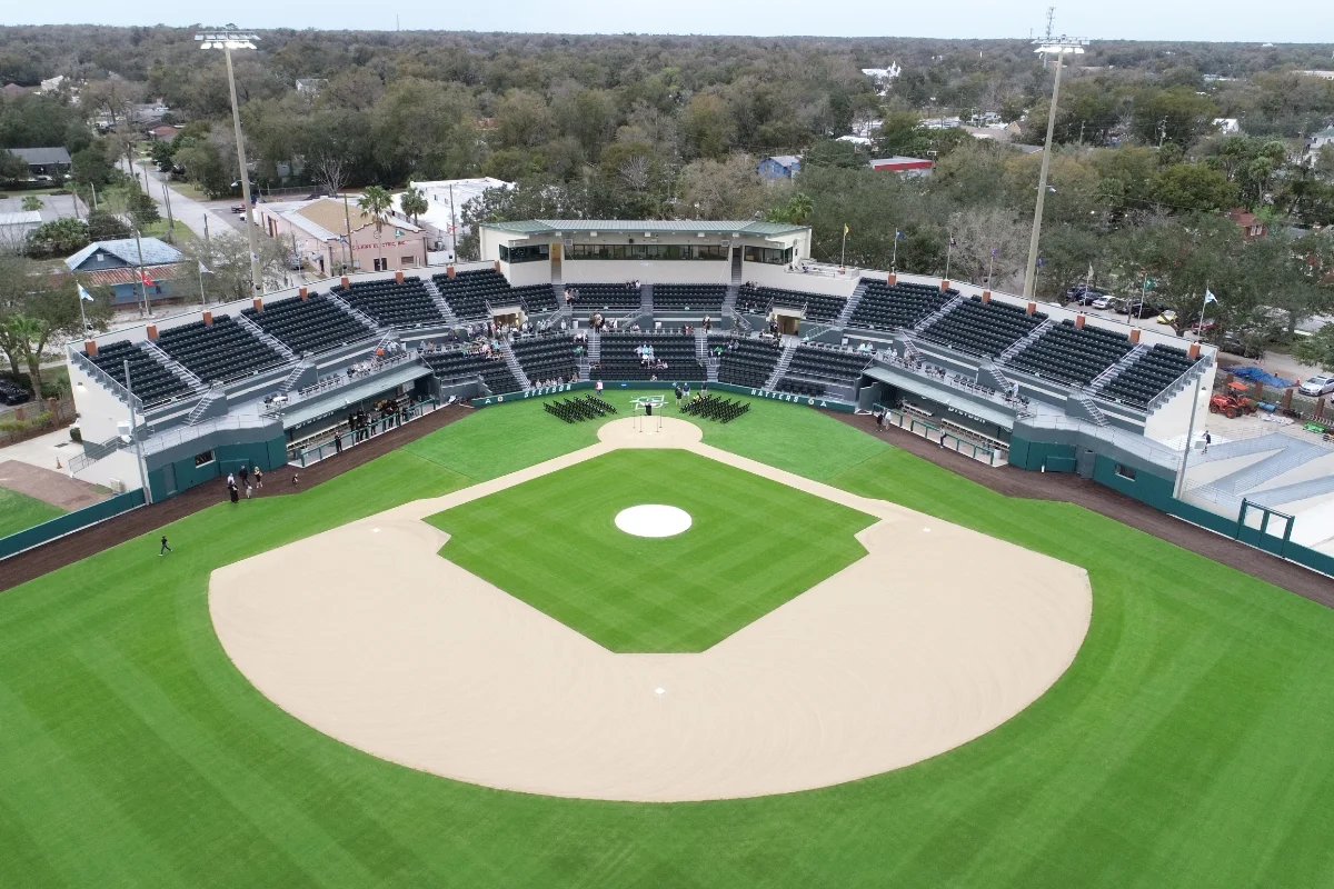 aerial view of baseball diamond