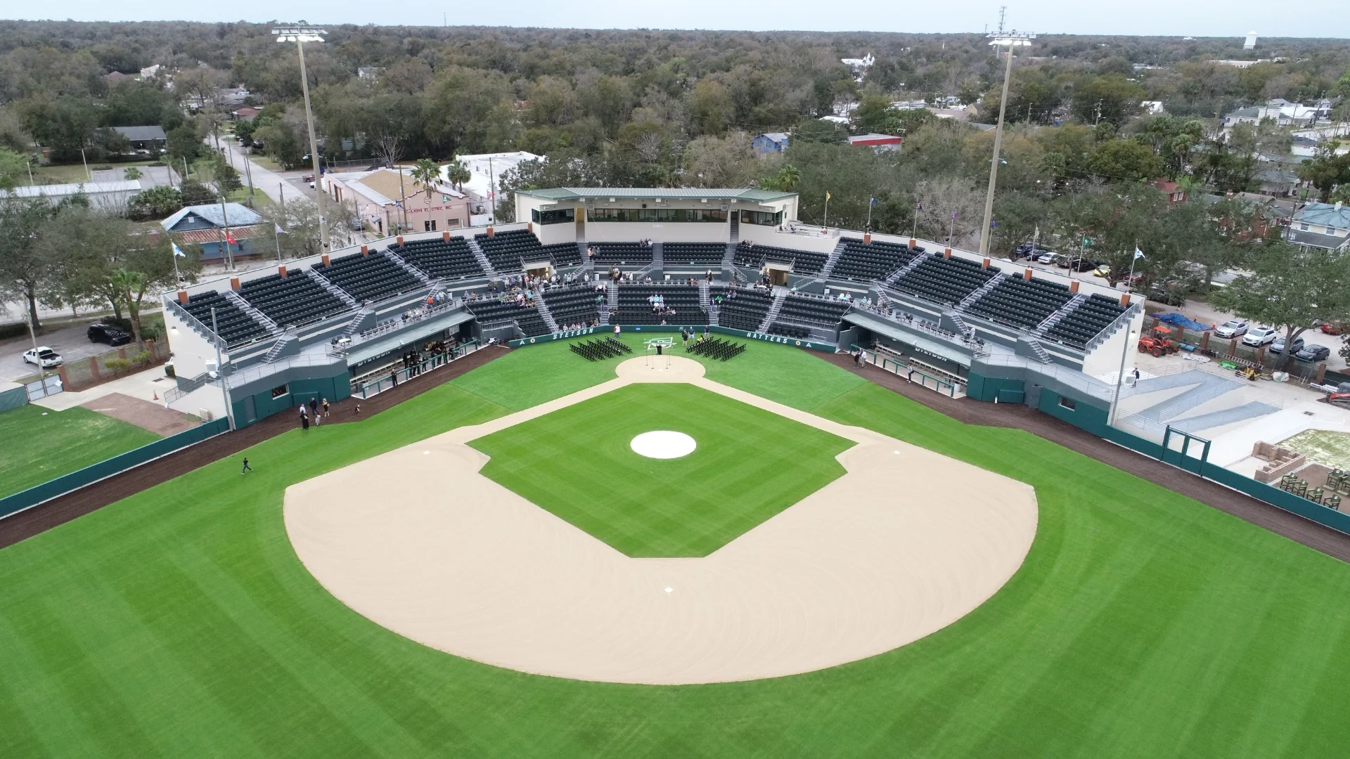 aerial view of baseball diamond