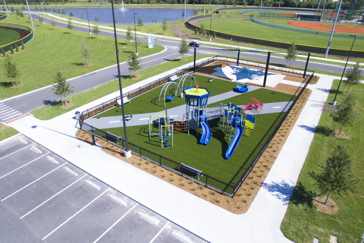 playground and parking area
