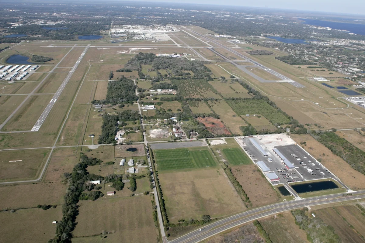 aerial view of full roadway