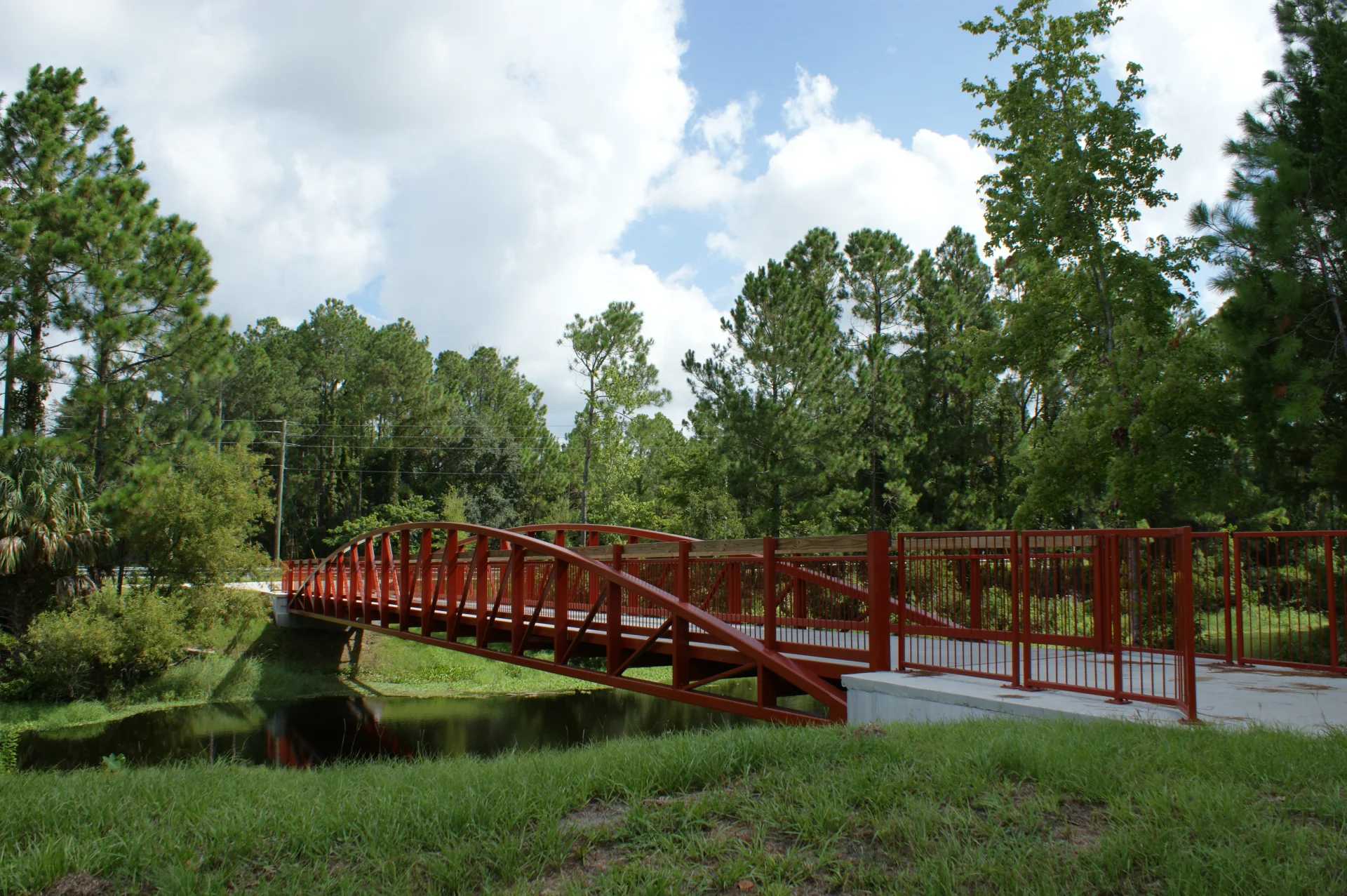 red bridge on trail