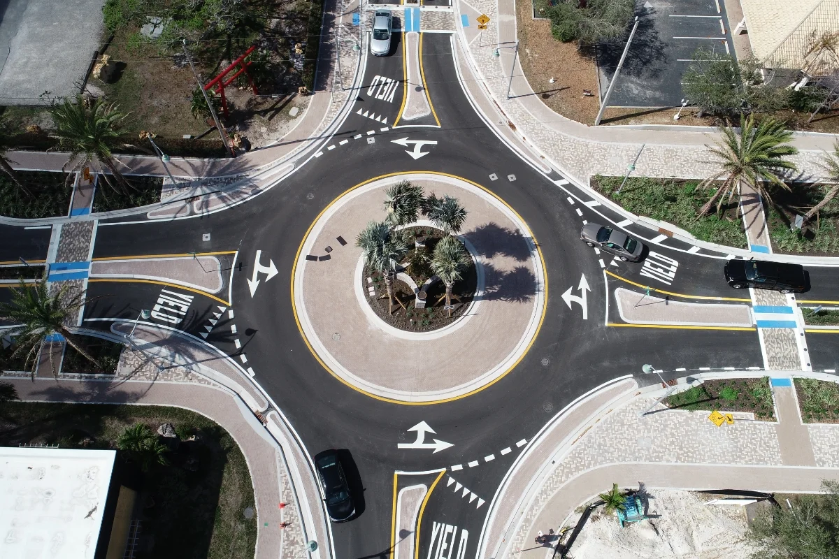 aerial of roundabout