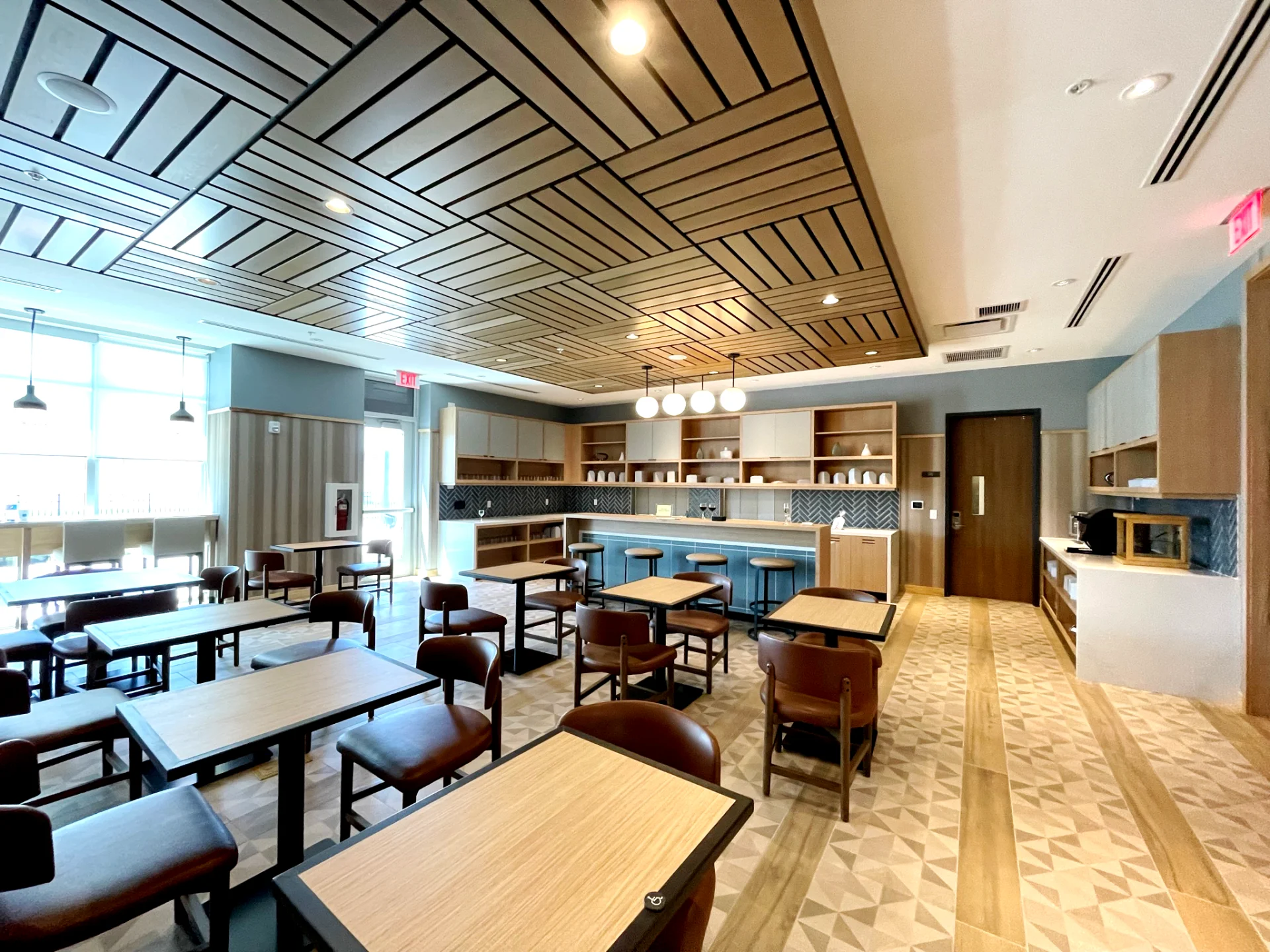large public kitchen and dining area