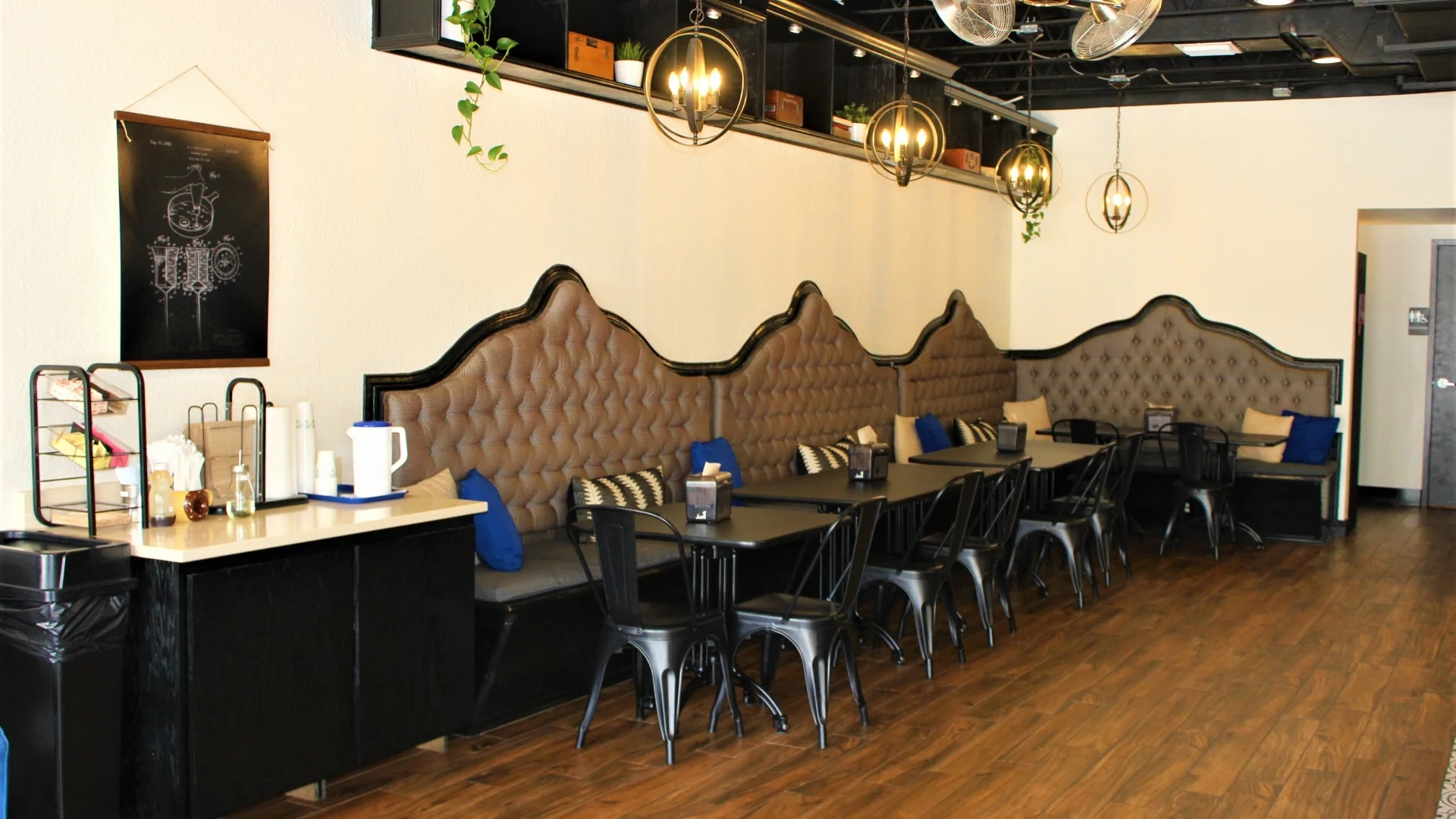 Little Blue Donut interior seating booths