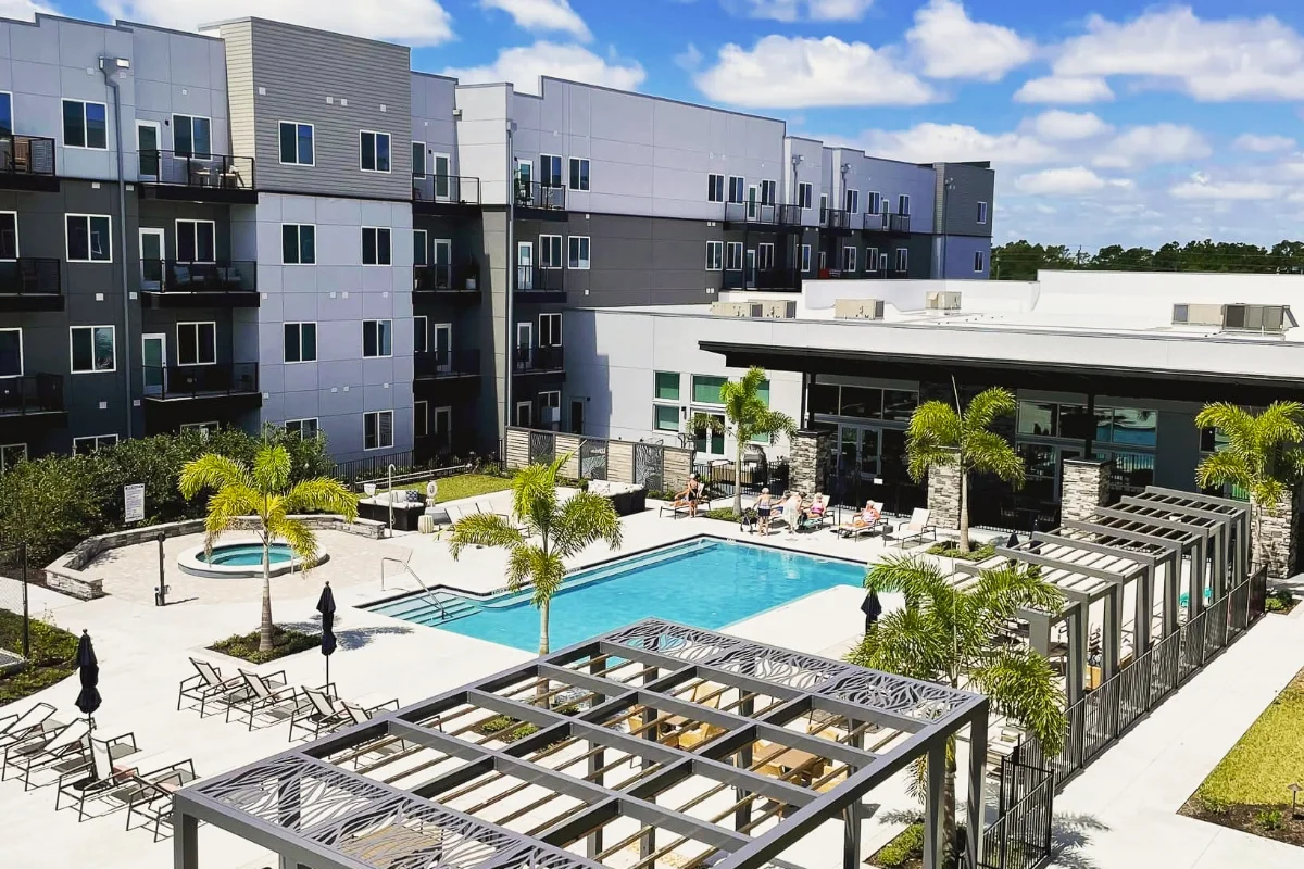 outdoor pool and patio