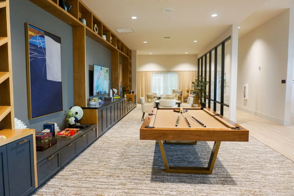 pool table in game room