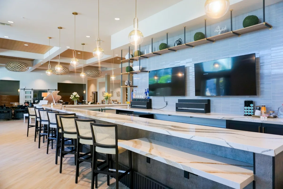 bar area with bar seating