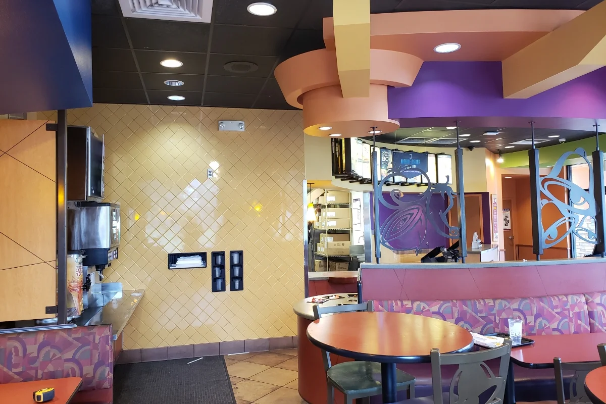 Taco Bell restaurant interior service area
