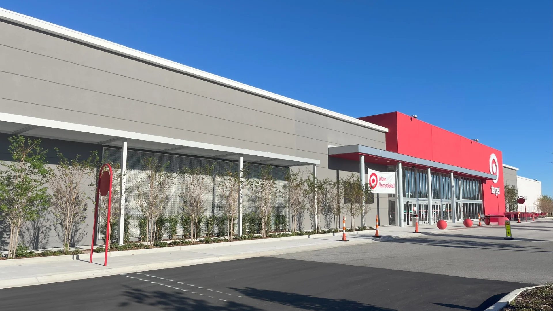 Target building exterior storefront angled view