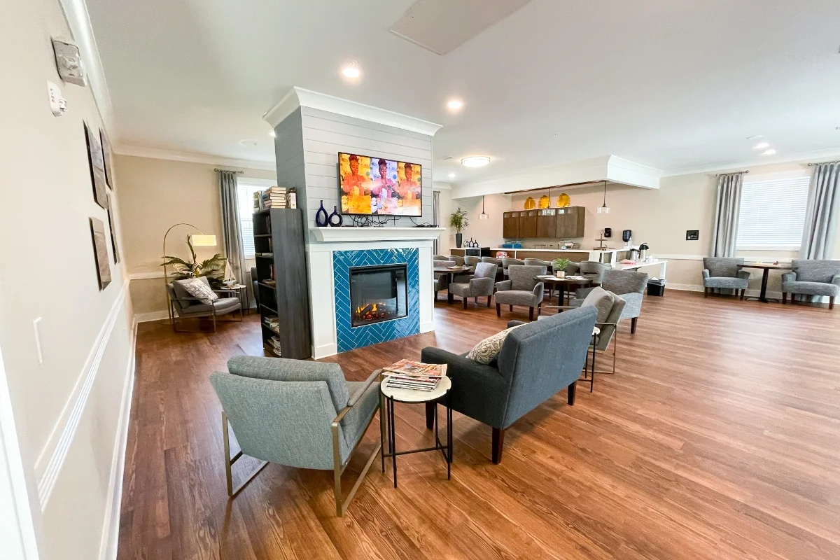 common area fireplace and seating