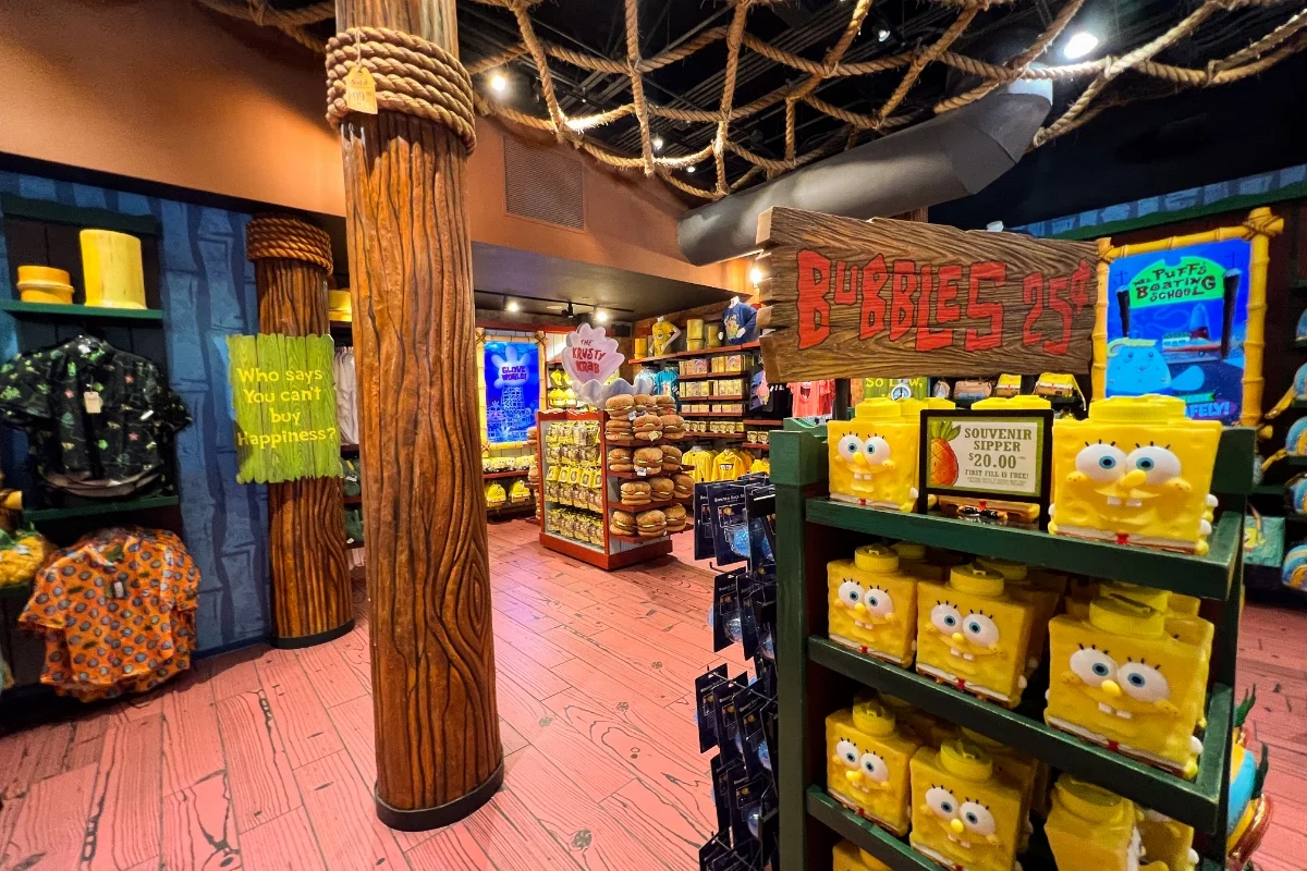 Spongebob store interior metchandise