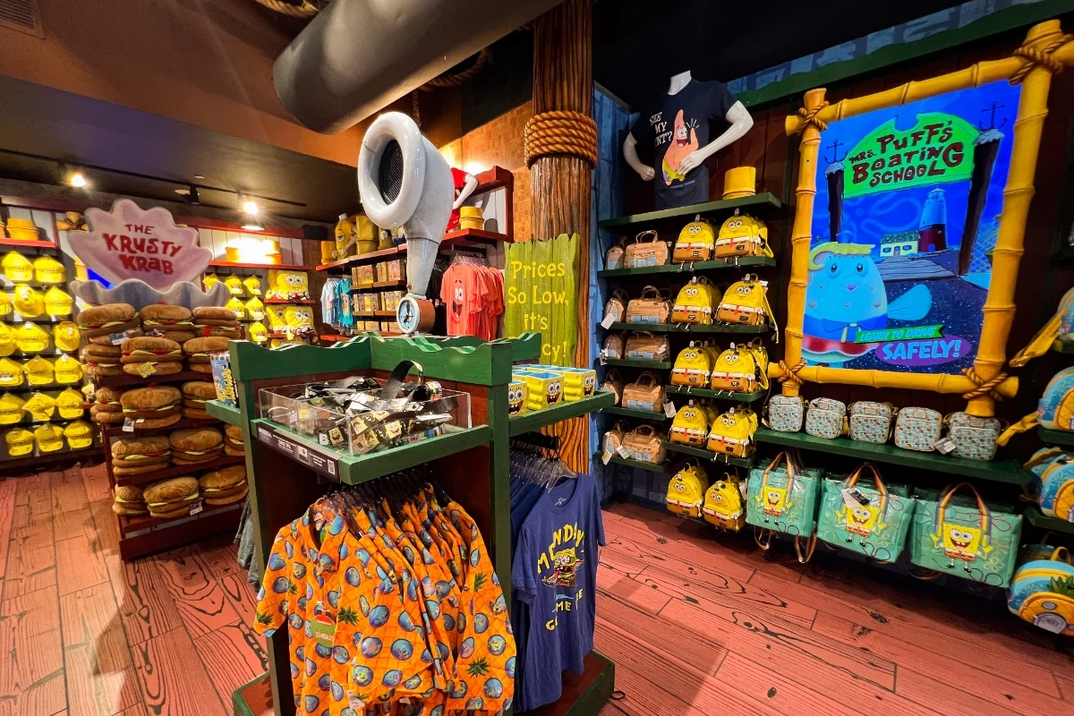 Spongebob store interior metchandise