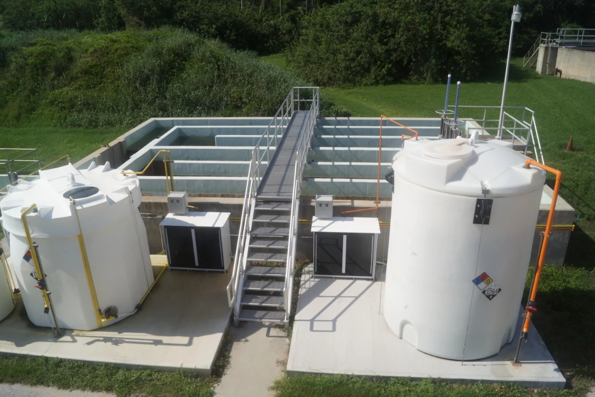 square water treatment basin
