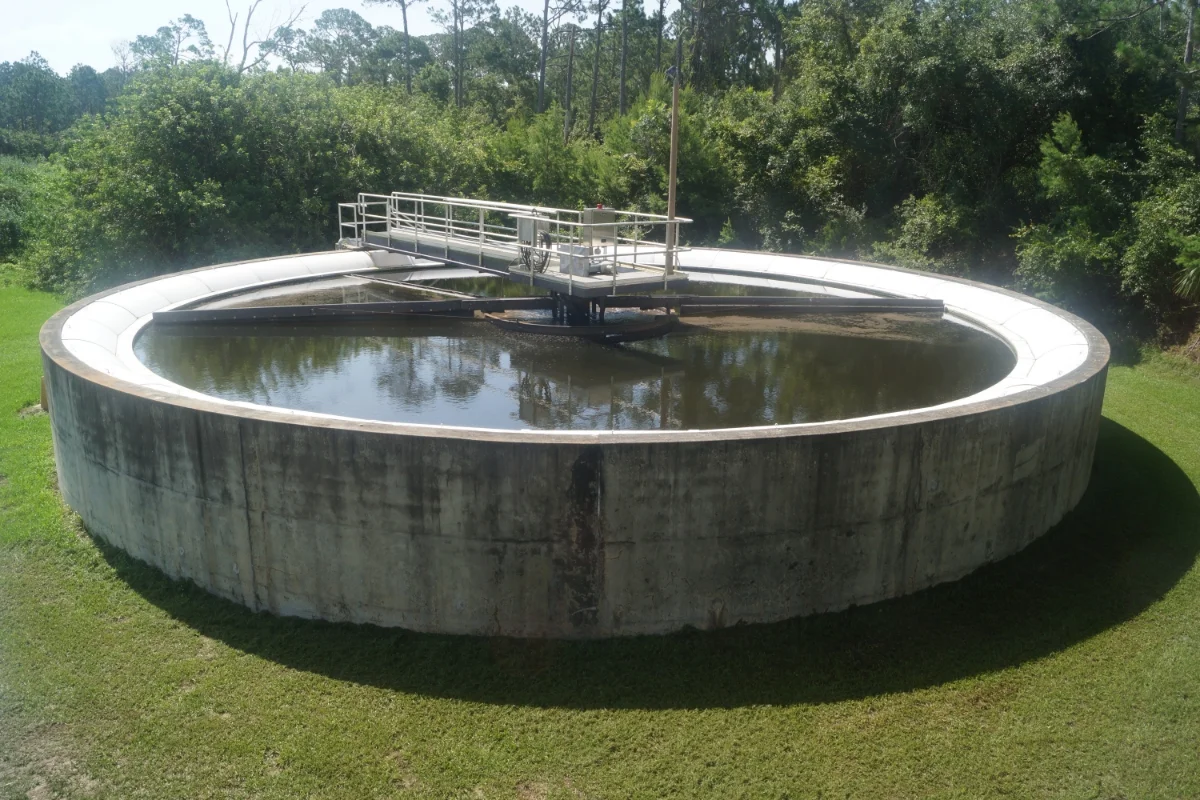 circular water treatment basin