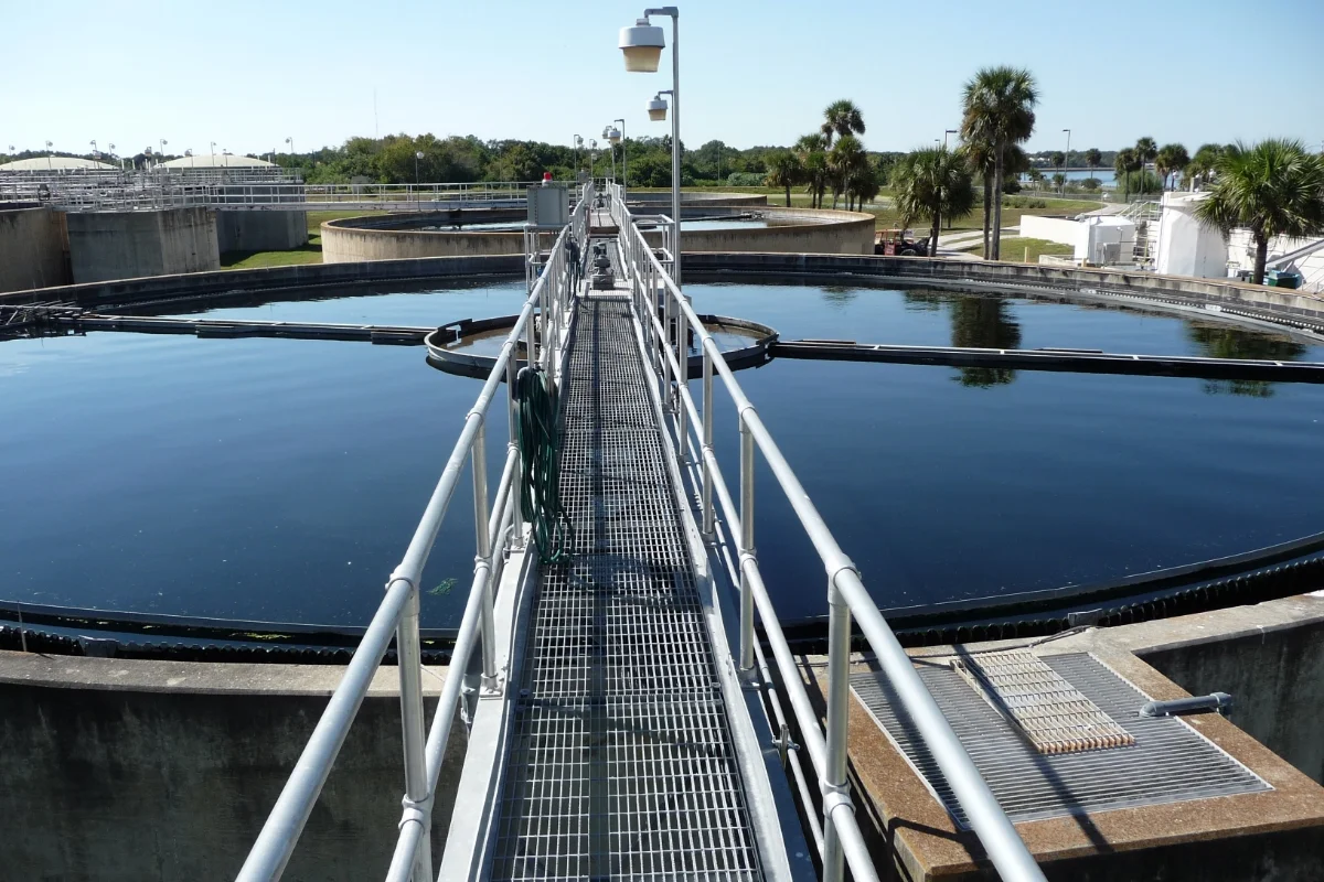 top of water treatment pool