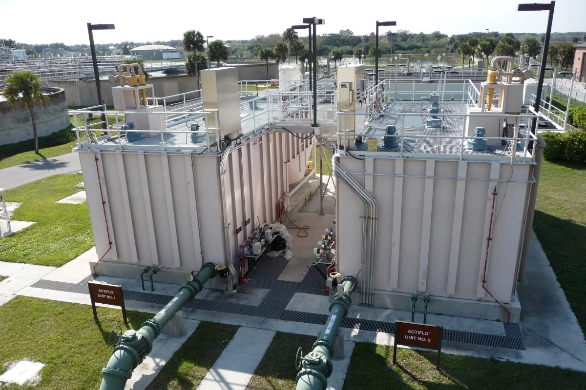 water treatment facility towers
