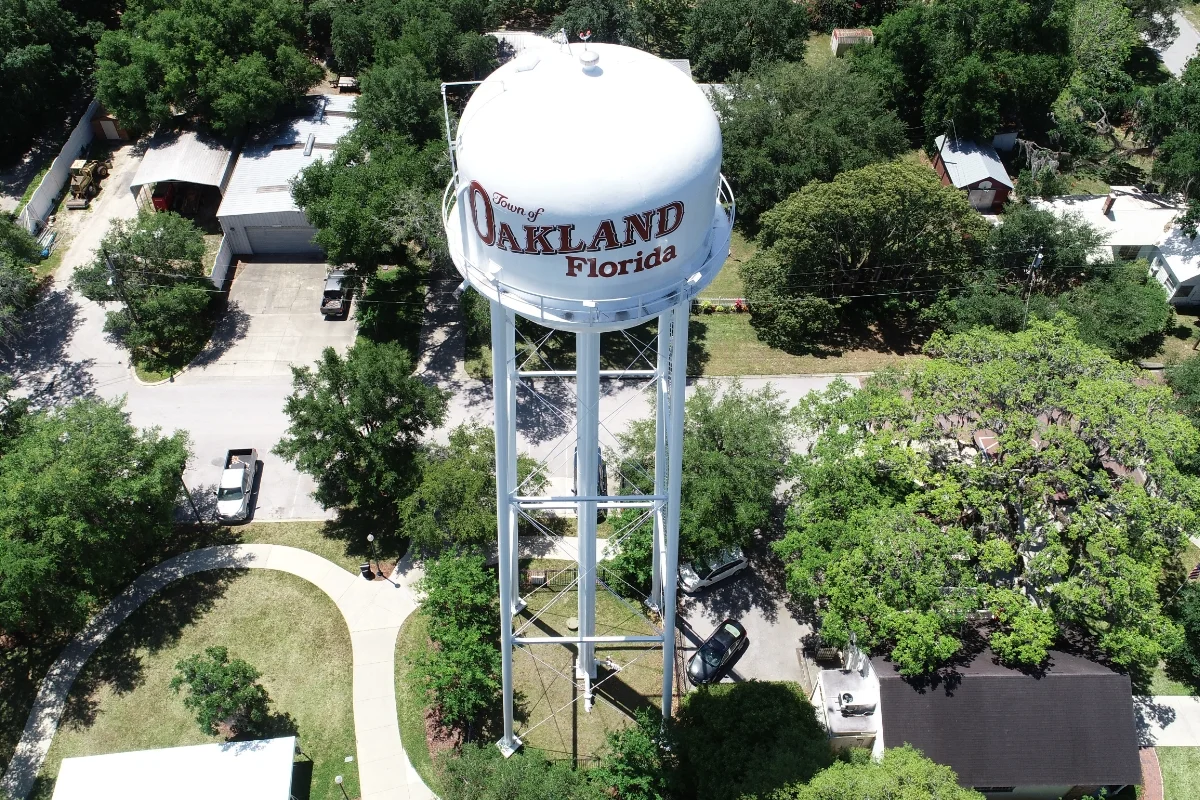 Oakland water tower aerial view