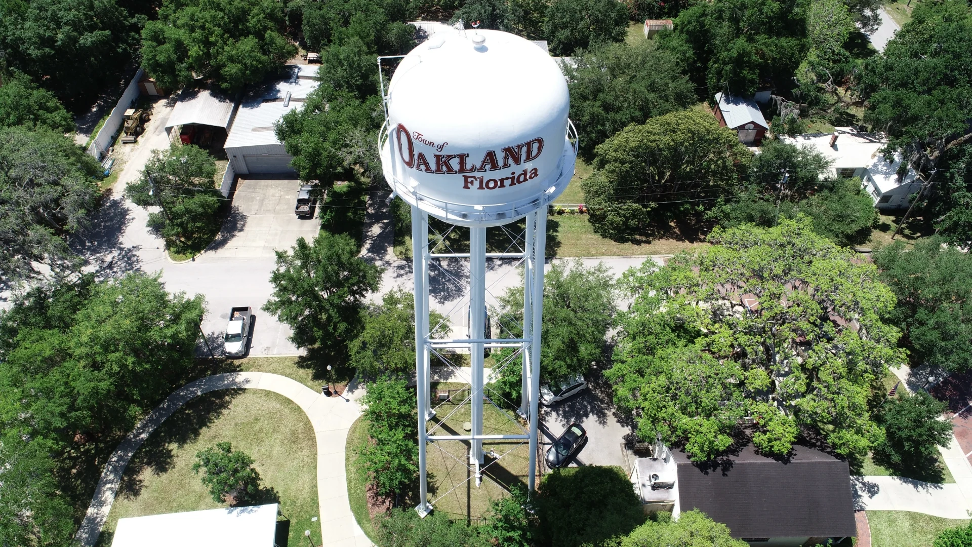 Oakland water tower aerial view