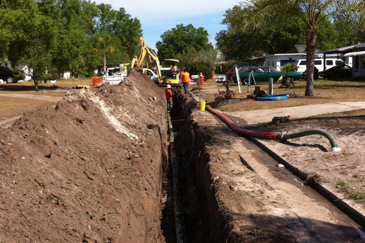 construction for underground pipe replacement