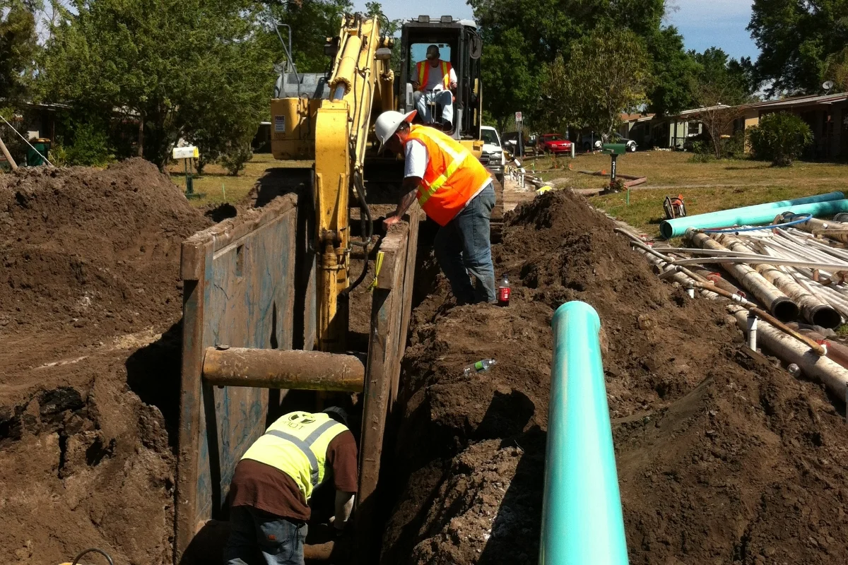 construction for underground pipe replacement