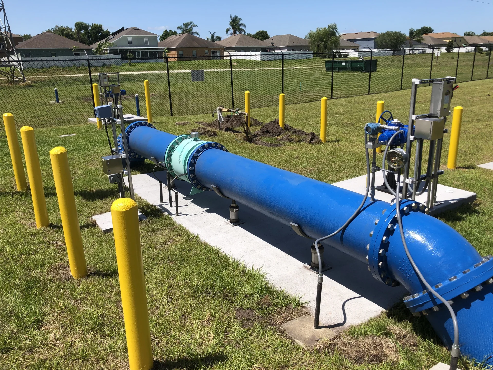 outdoor water blue pipes