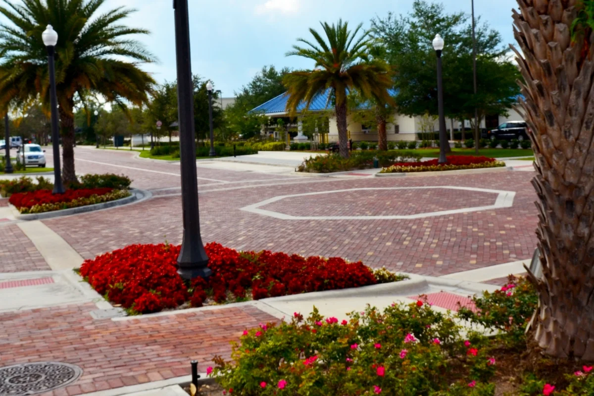 brick crosswalk intersection