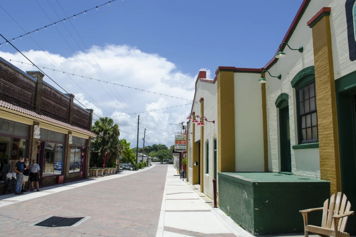 brick street and buildings
