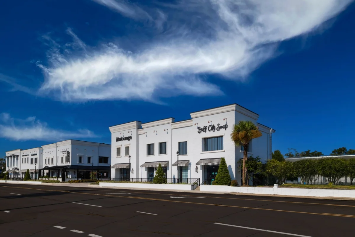 building exteriors and roadway