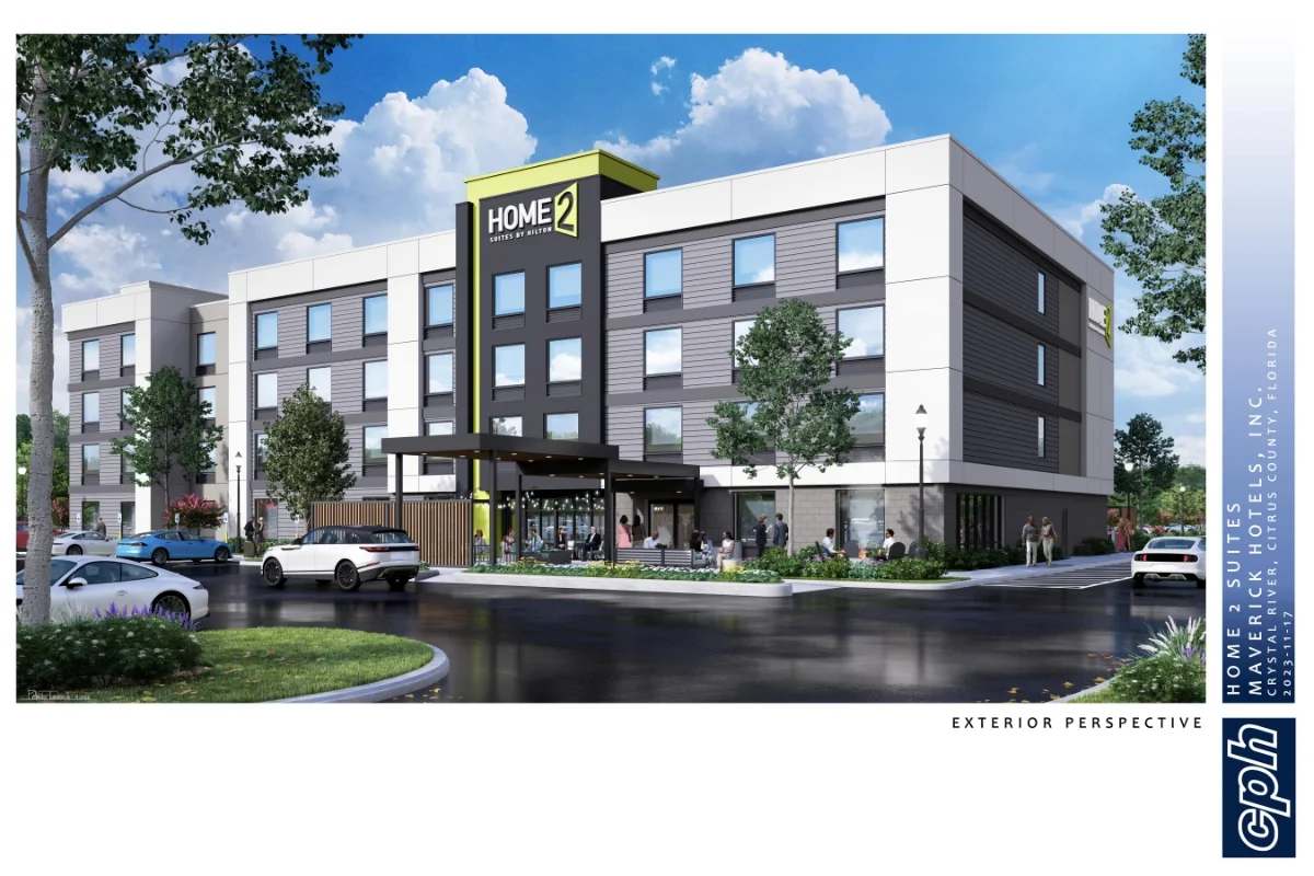 Home2 Suites hotel building front exterior render
