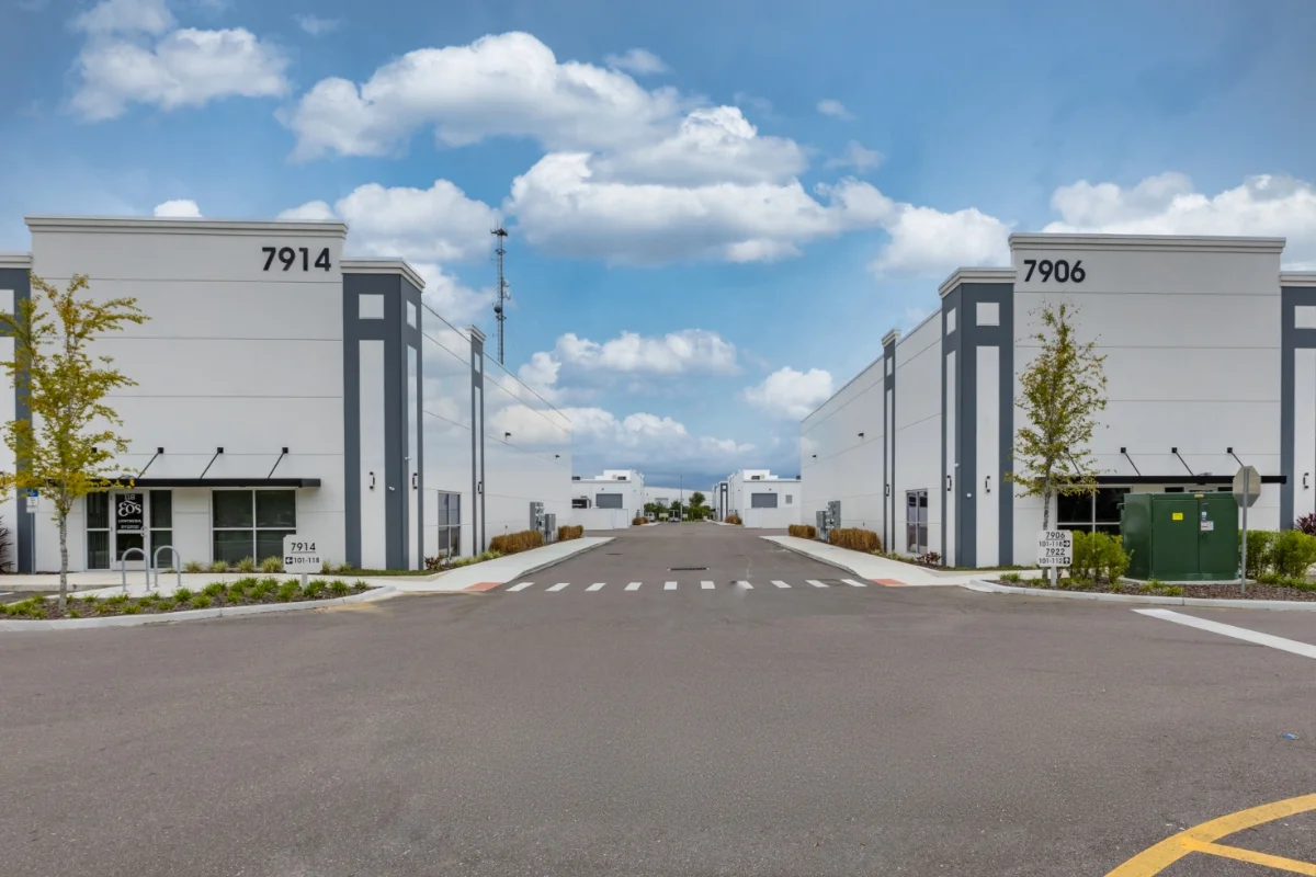Sandlake Flexspace 2 buildings exterior and parking lot