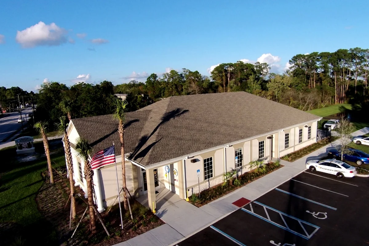 DeBary Public Safety Complex building and parking lot aerial
