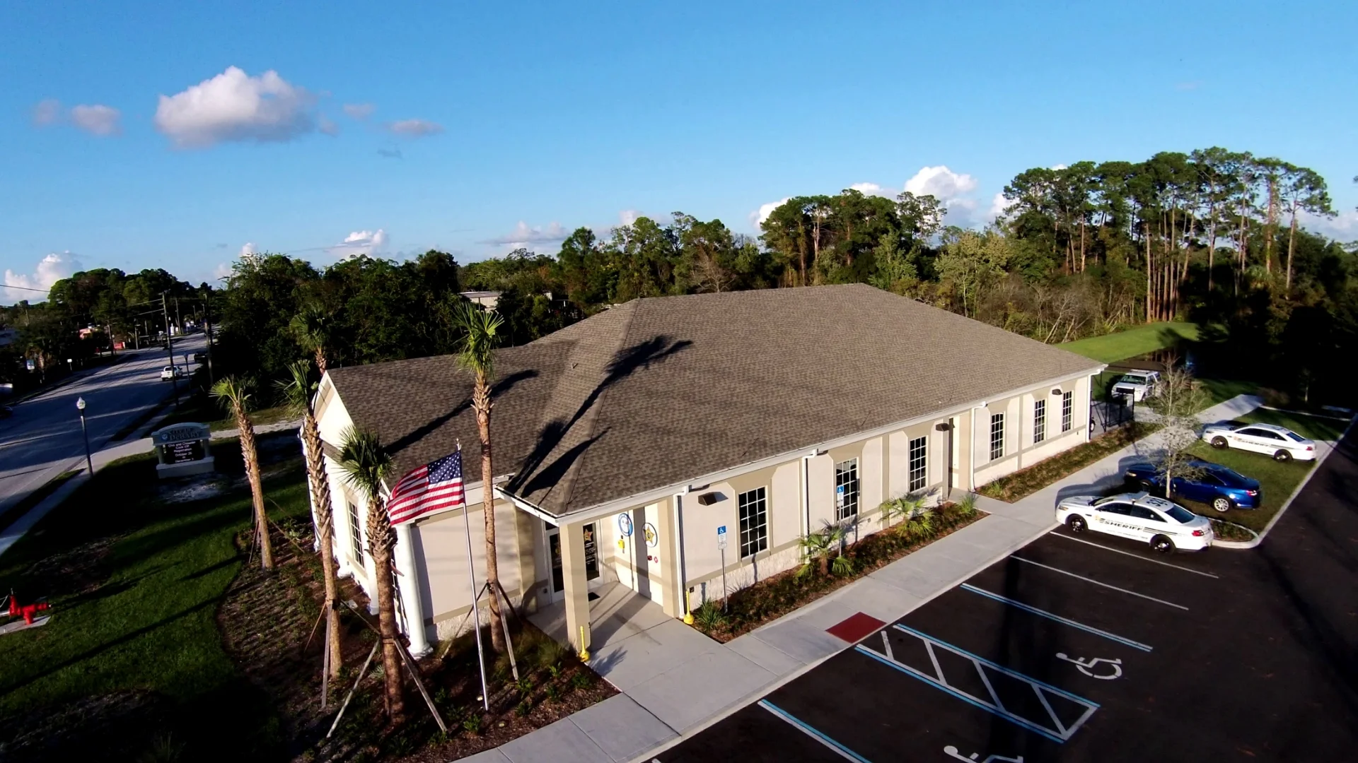 DeBary Public Safety Complex building and parking lot aerial