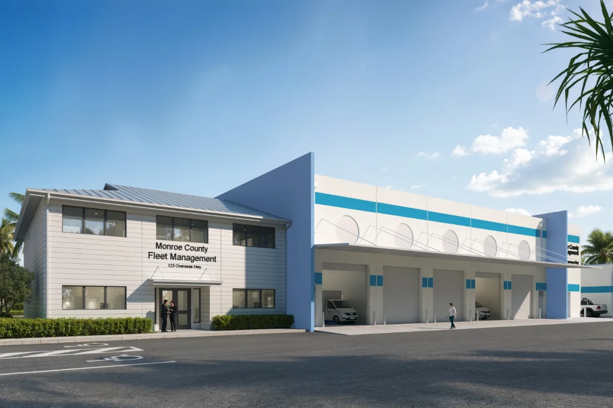 Monroe County Rockland Key Fleet Management Facility building front exterior render