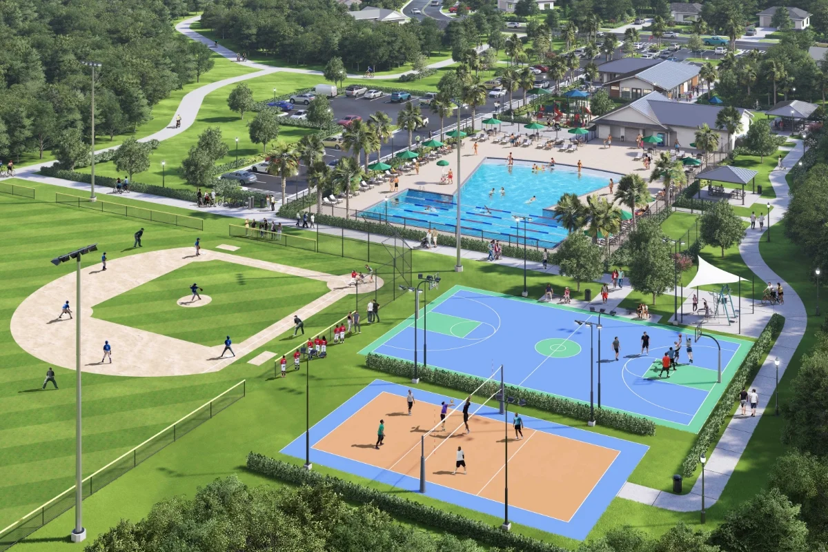 Casselberry Wirz Park outdoor fields and courts render