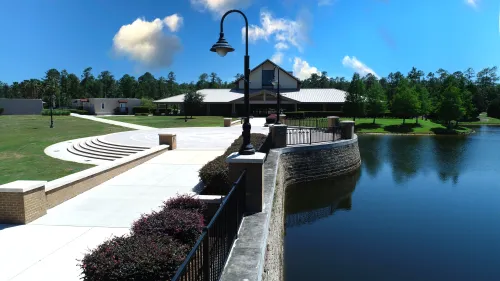 pond and water walkway