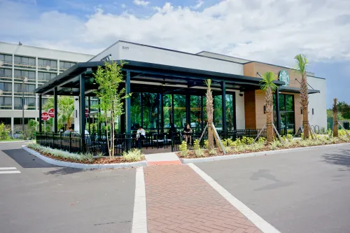 Starbucks restaurant exterior street view