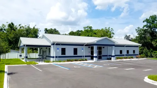 building exterior and parking lot