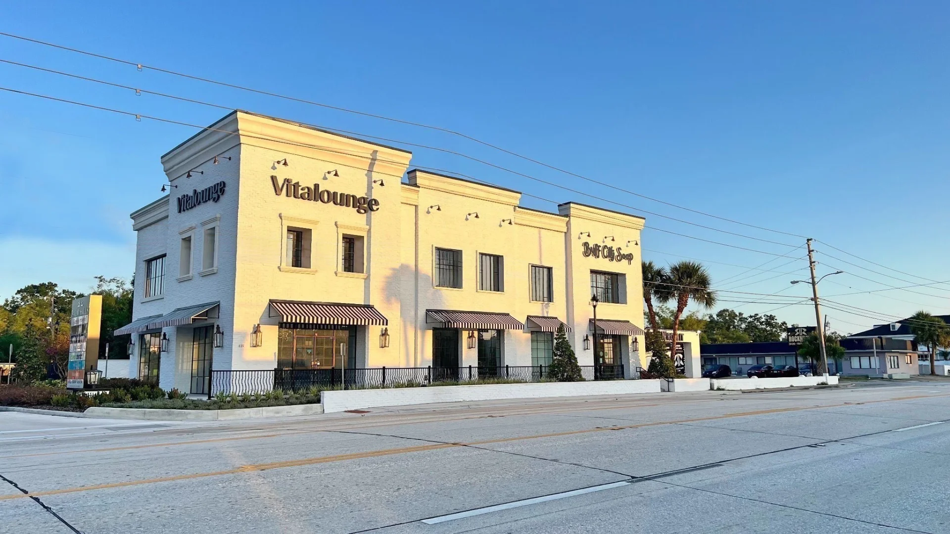 building exteriors and roadway