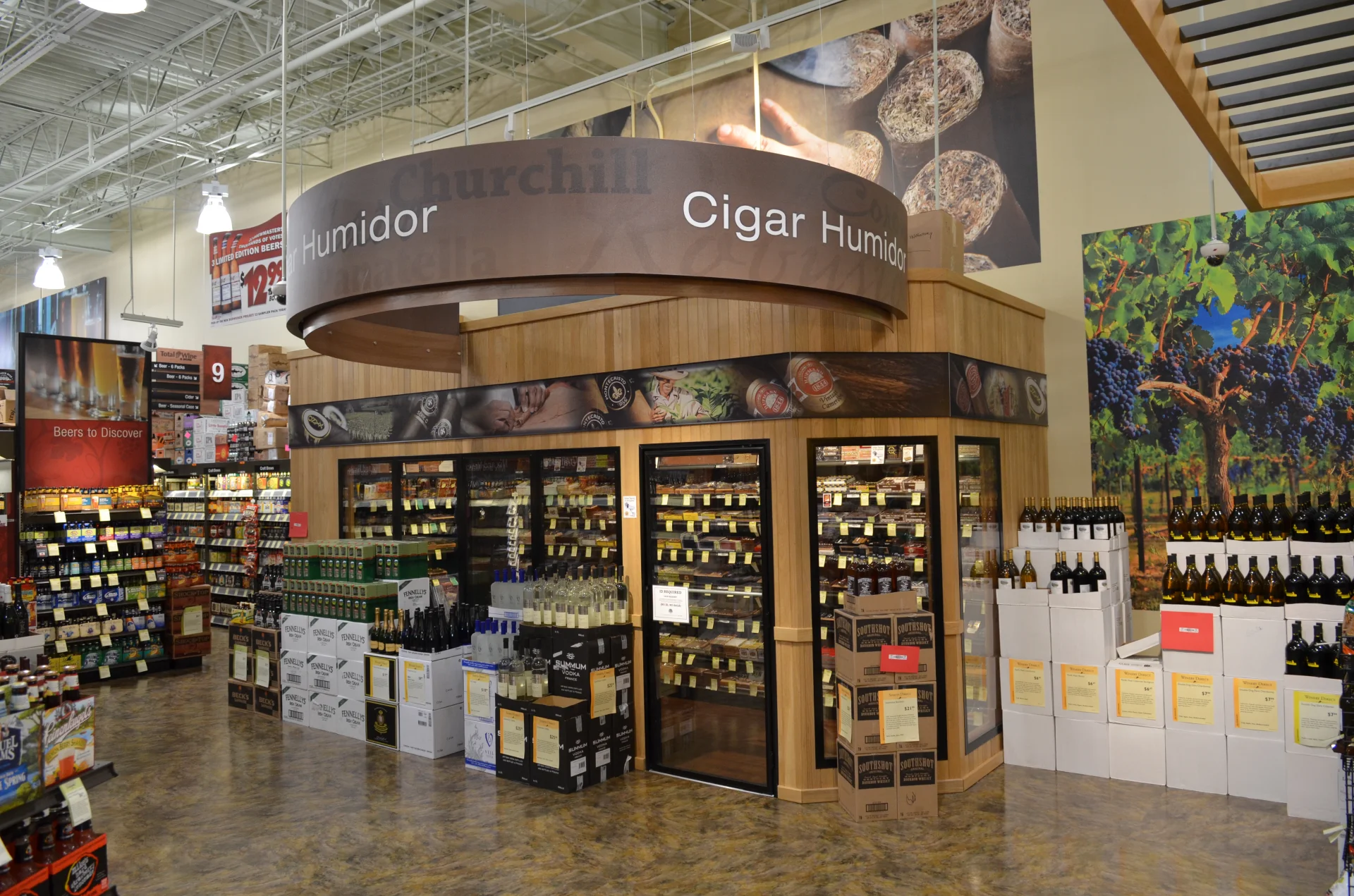 Total Wine interior displays