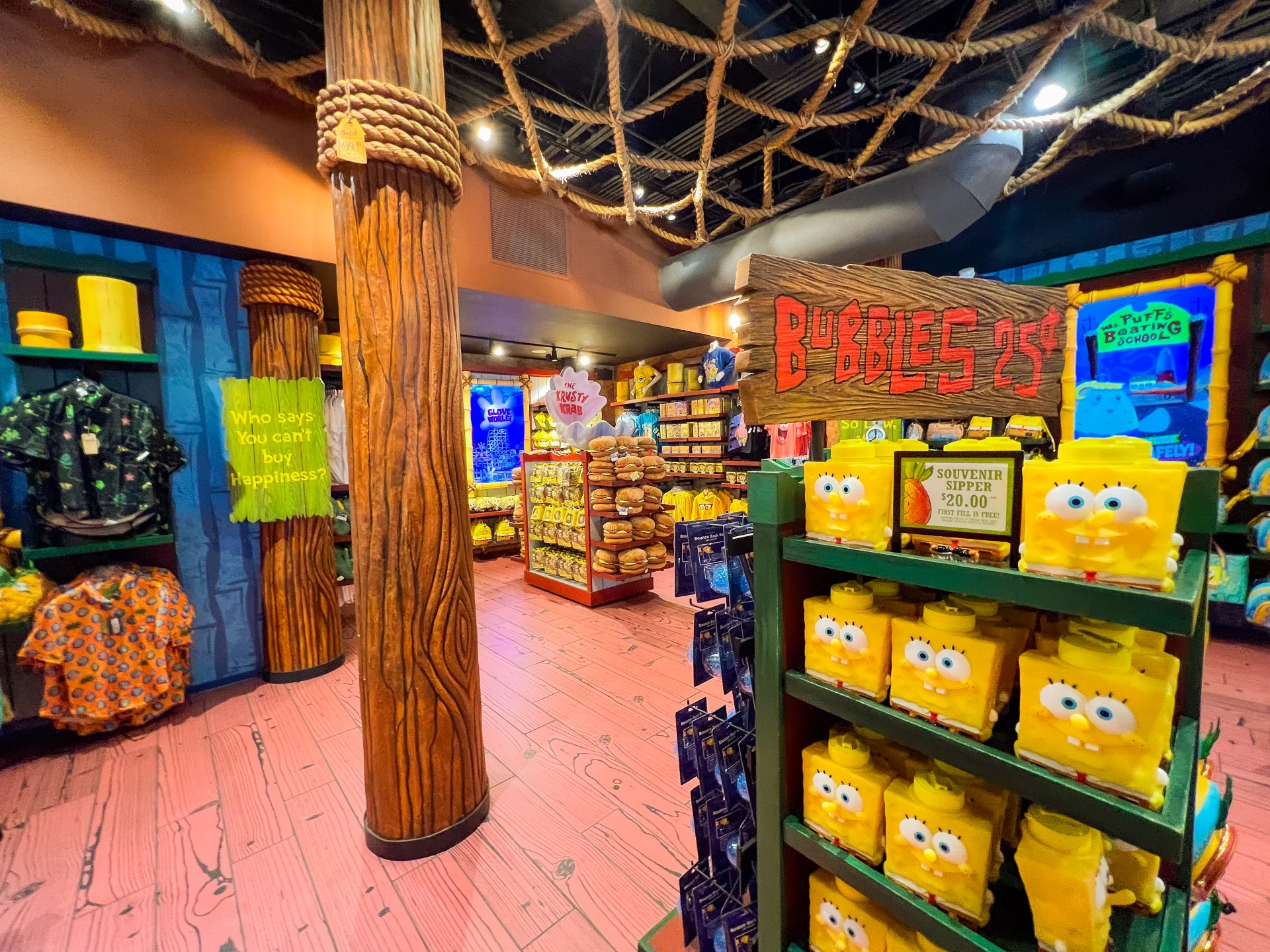 Spongebob store interior merchandise