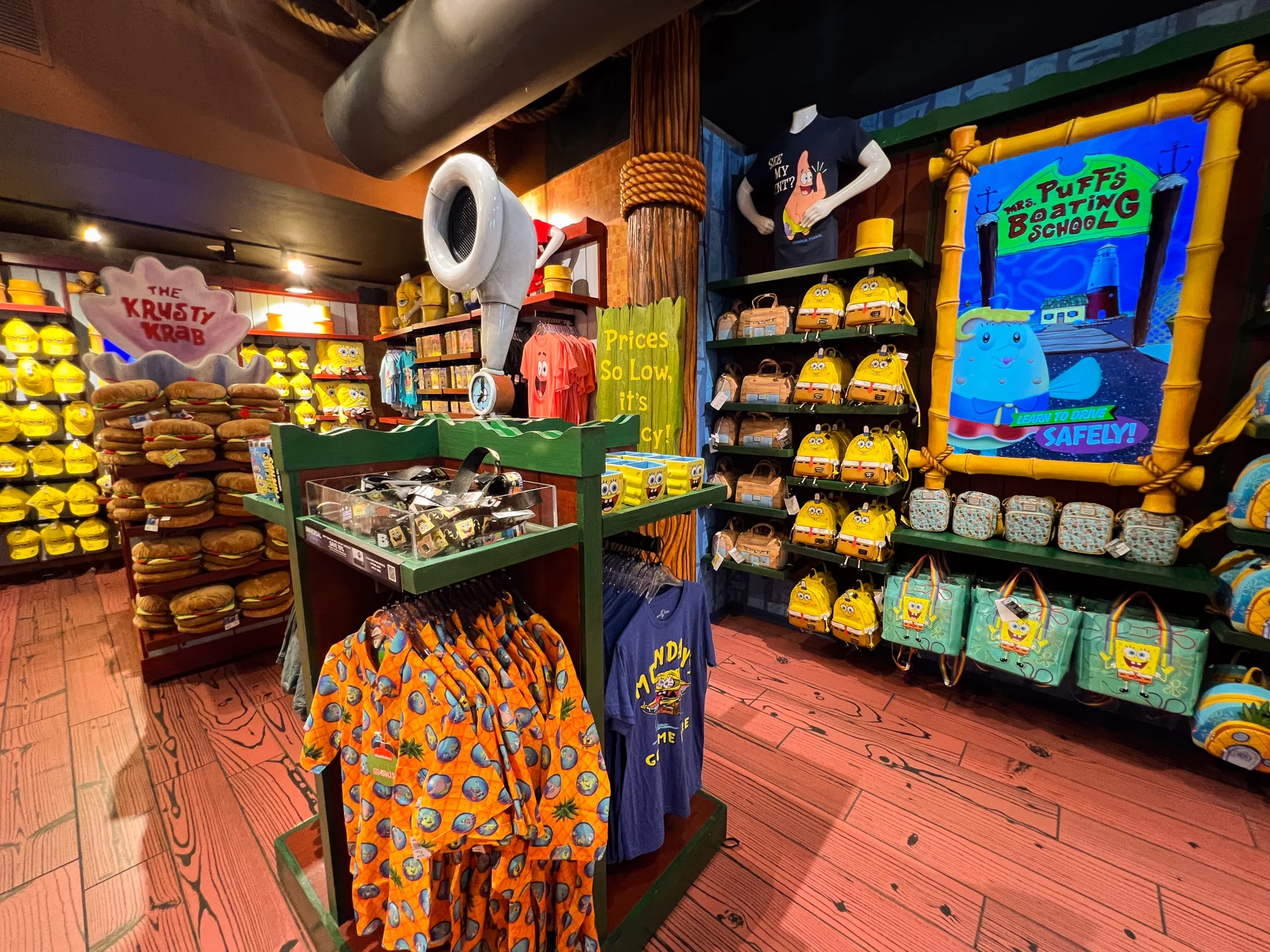 Spongebob store interior merchandise