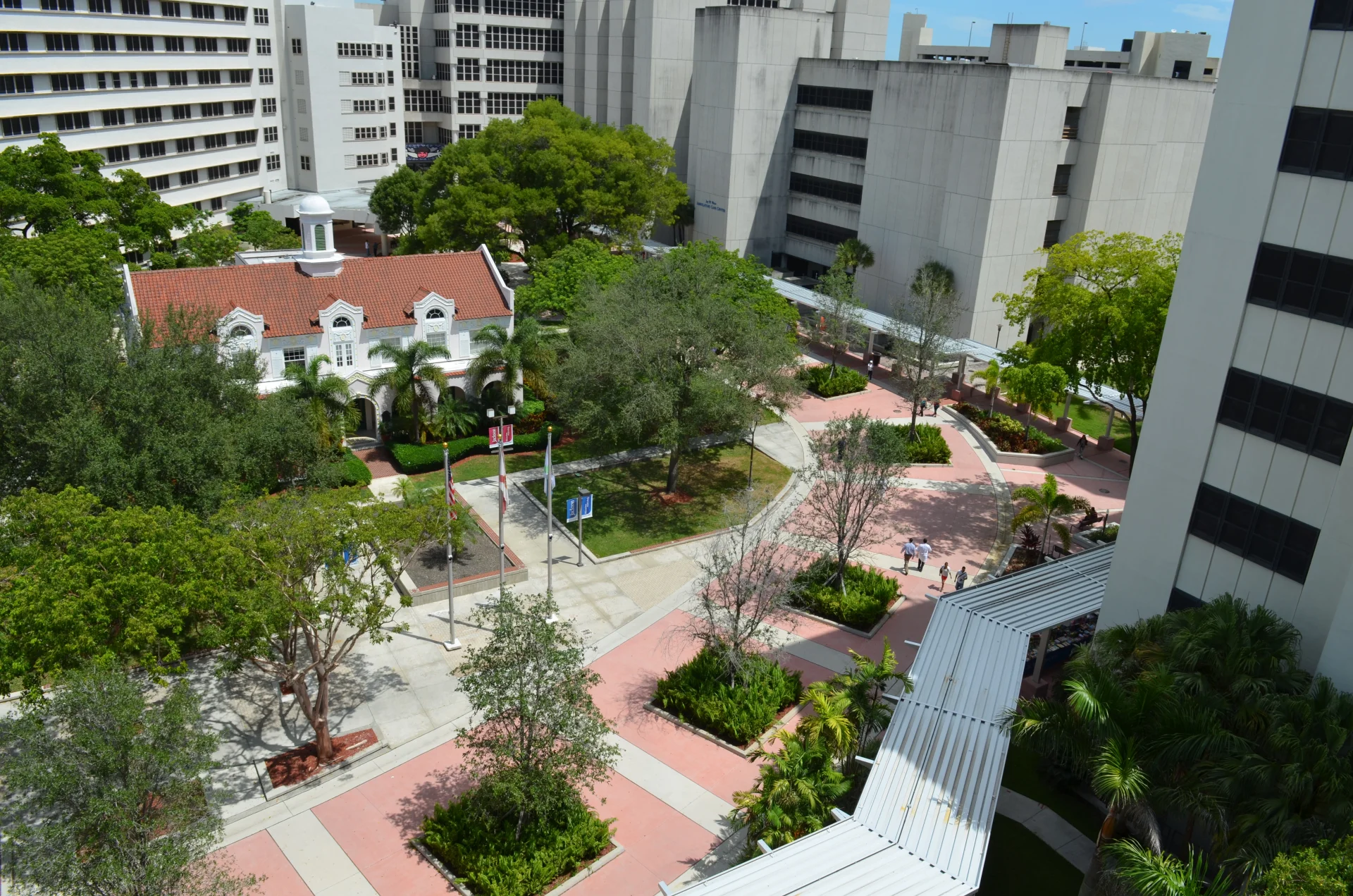 aerial view of courtyard