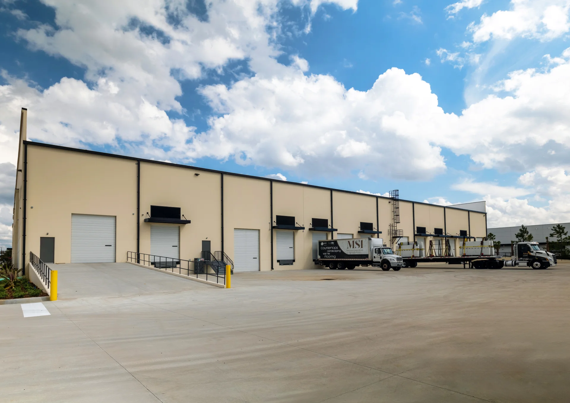 MSI warehouse building exterior truck bays
