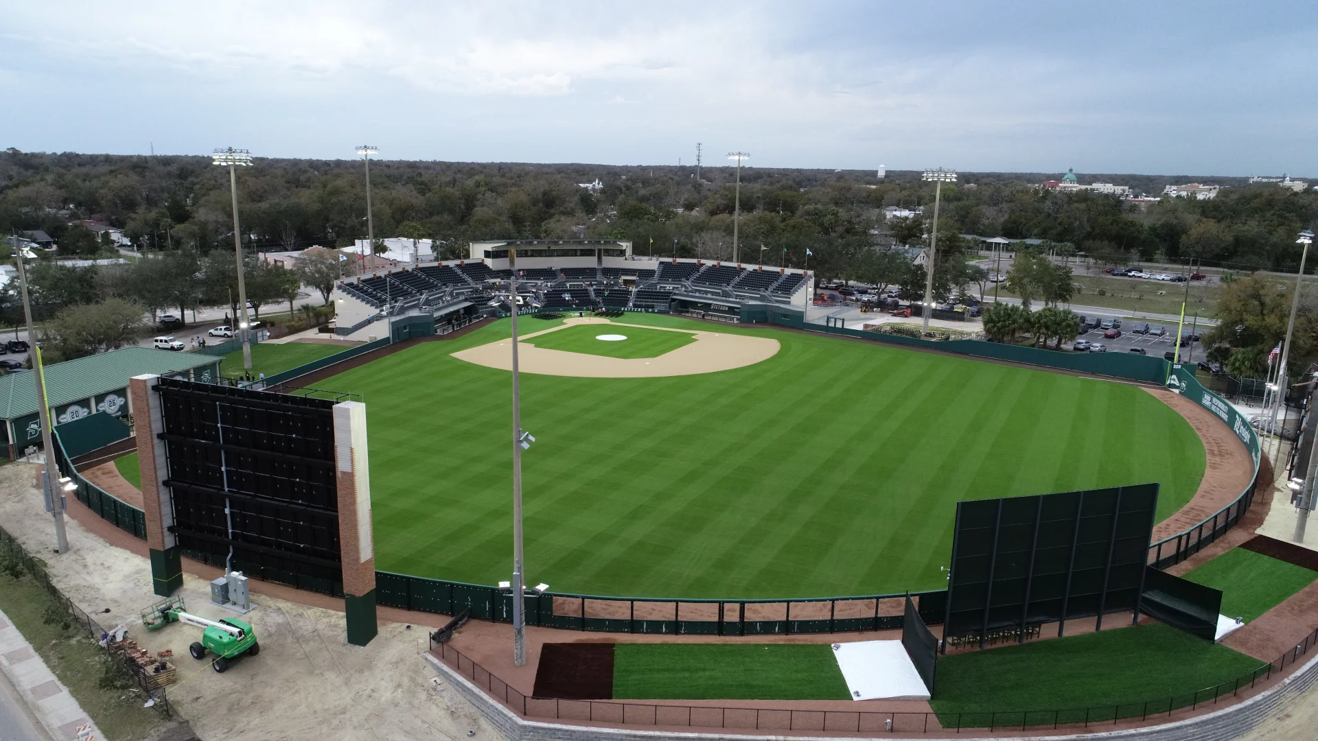 aerial view of baseball diamond